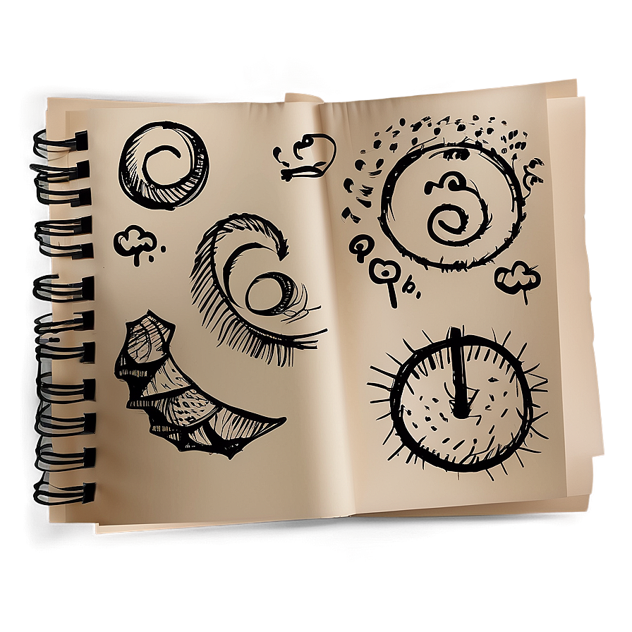 Note Paper With Doodles Png 06262024