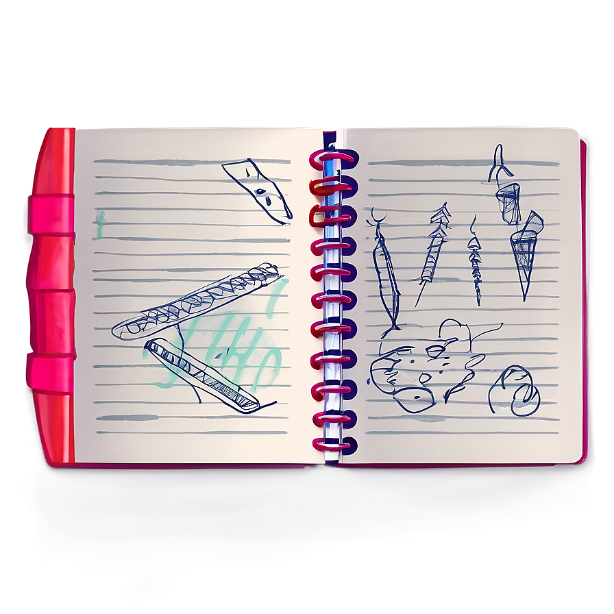 Notebook Paper With Doodles Png 05252024