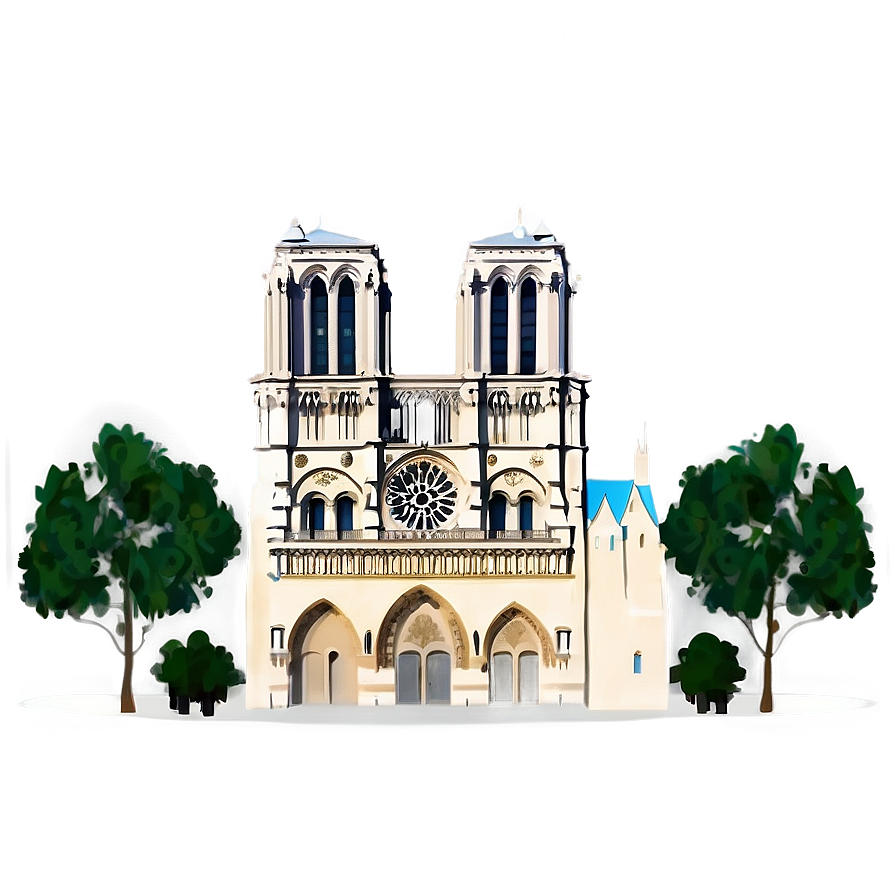 Notre Dame Architectural Icon Png 06252024