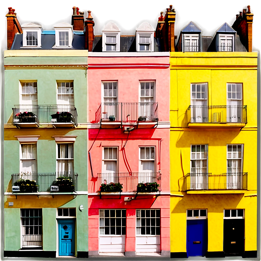 Notting Hill Colorful Houses Png 26