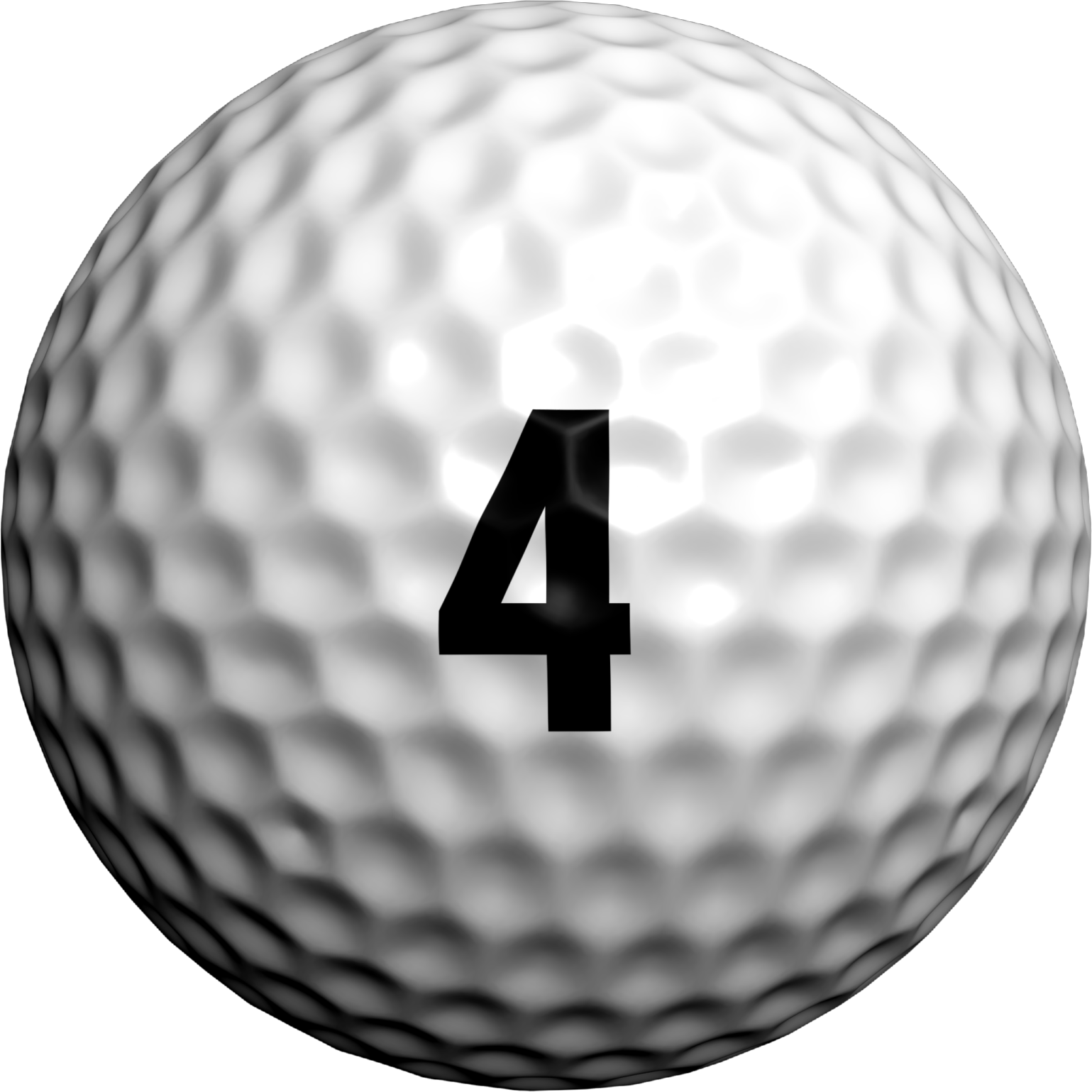 Number4 Golf Ball PNG with transparent background
