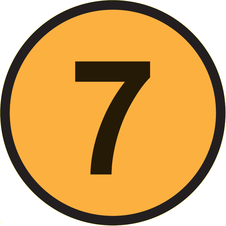 Number7 Iconon Orange Background