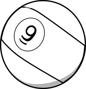 Number9 Billiard Ball Vector PNG with transparent background