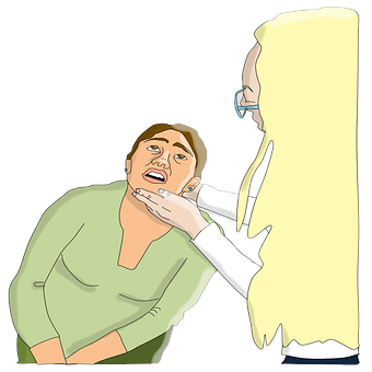 Nurse Examining Patient Throat PNG with transparent background