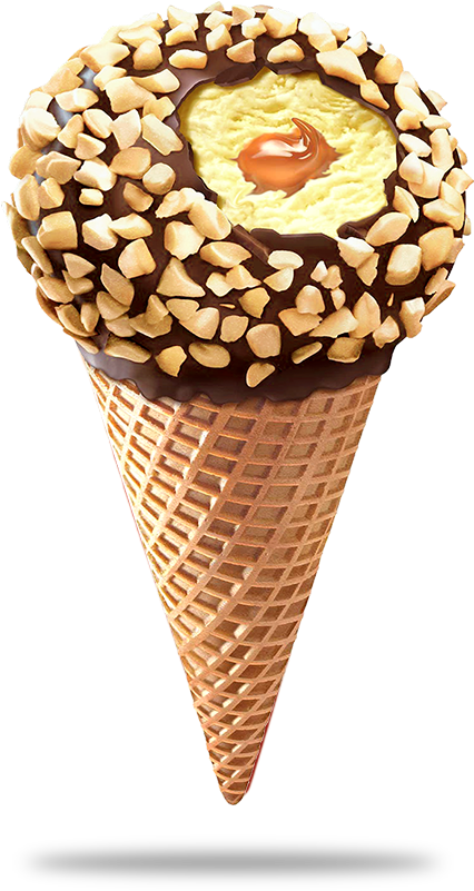 Nut Covered Chocolate Dipped Ice Cream Cone