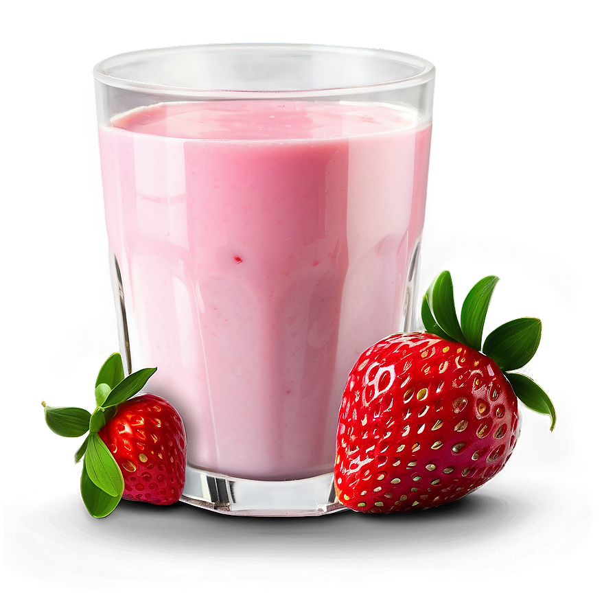 Nutritious Strawberry Milk Beverage Png Sch26