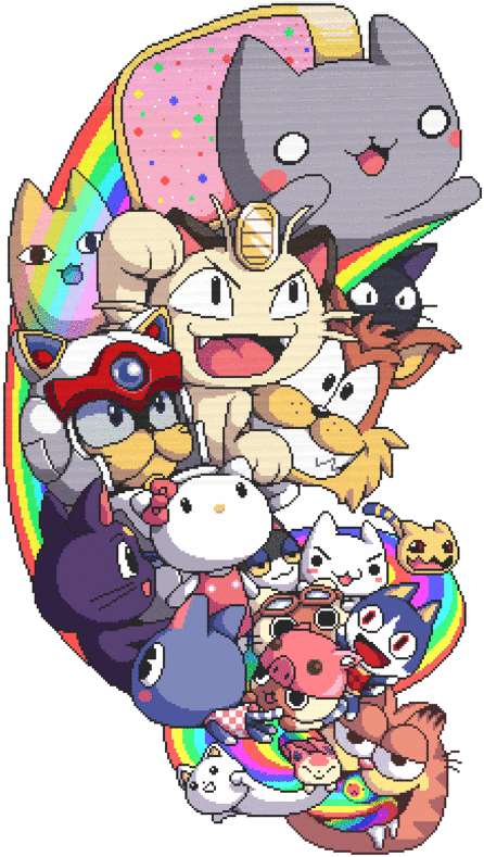 #rainbow #nyan #nyancat #cat #cats #kitten #kittens - Anime Cats, HD Png Download PNG with transparent background