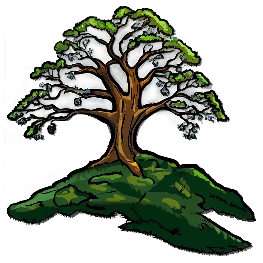 Oak Tree Elevation Art Png Txa85