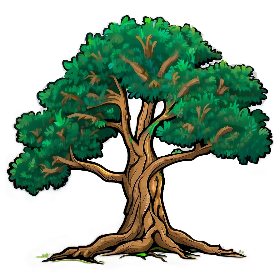 Oak Tree Line Art Png Qtg