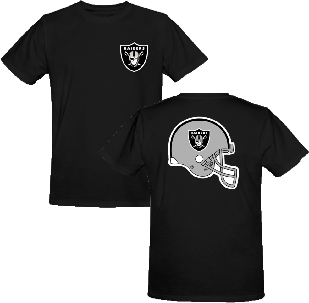 Oakland Raiders Majestic Nfl Helmet Logo T-shirt Black - Oakland Raiders PNG with transparent background