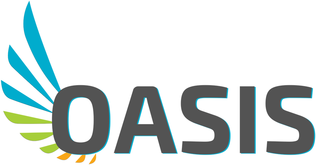 Oasis Logo Blue Background PNG with transparent background