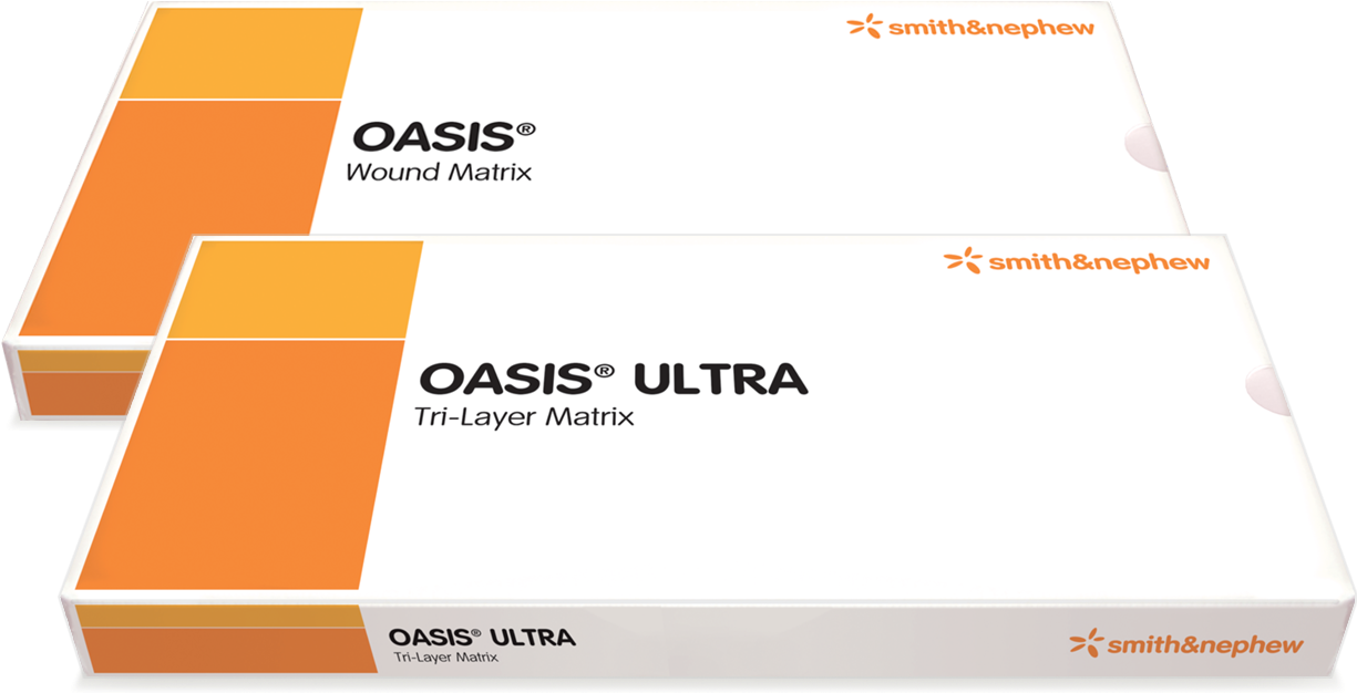 Oasis Wound Matrix Product Packaging PNG with transparent background