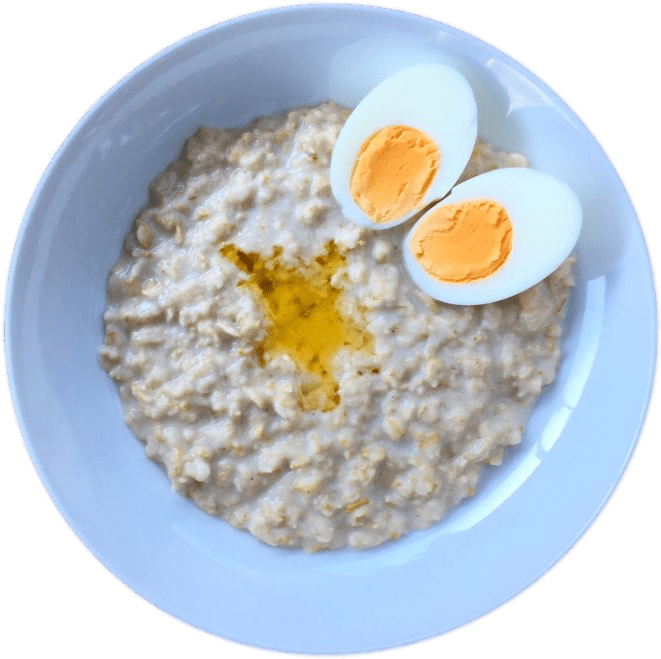Oatmeal With Hard Boiled Egg - Fried Egg, HD Png Download PNG with transparent background