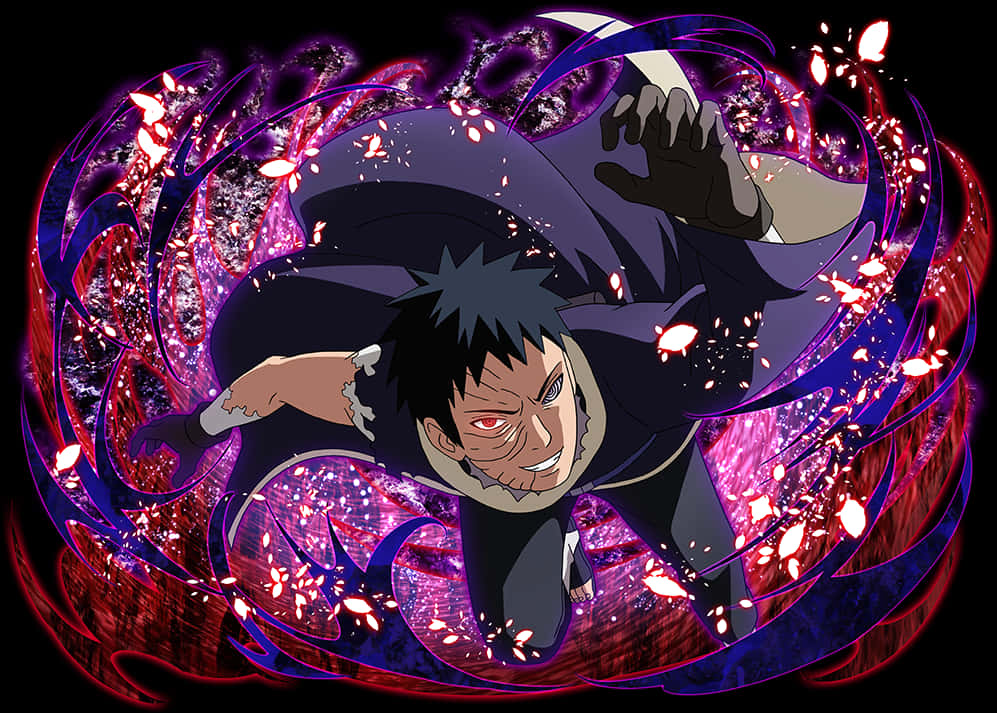 Obito Uchiha Power Unleashed PNG with transparent background