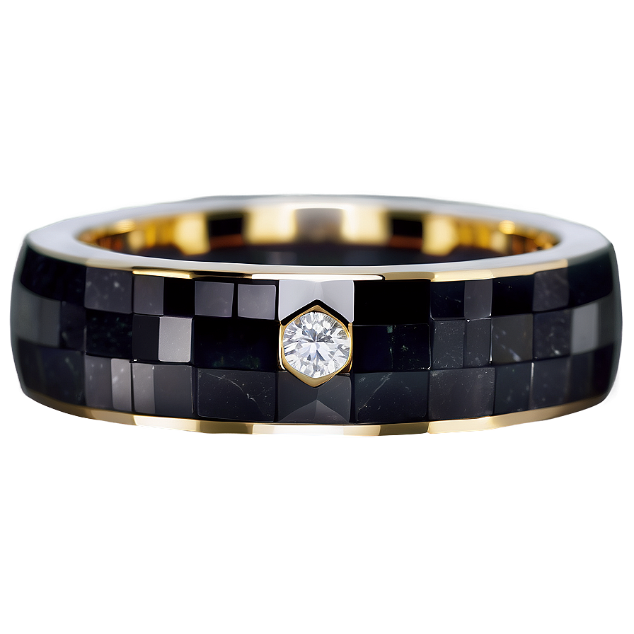 Obsidian And Diamond Ring Png Wwt