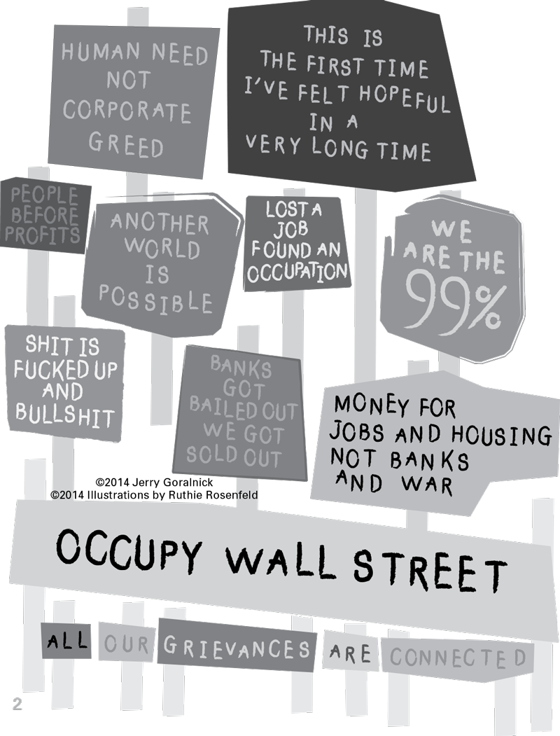 Occupy Wall Street Protest Signs Illustration