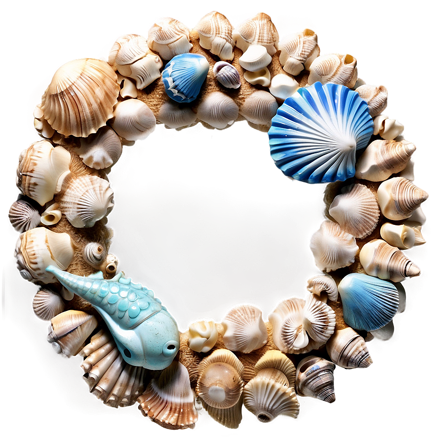 Ocean-inspired Shell Wreath Png Rnv