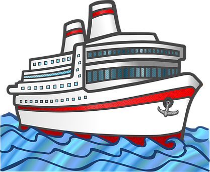 Ocean Liner Illustration PNG with transparent background