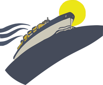 Ocean Liner Night Voyage PNG with transparent background
