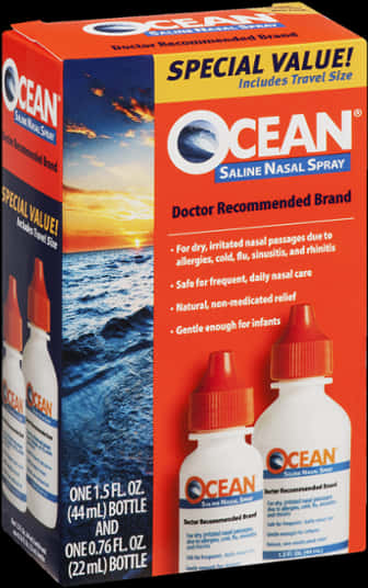 Ocean Saline Nasal Spray Packaging