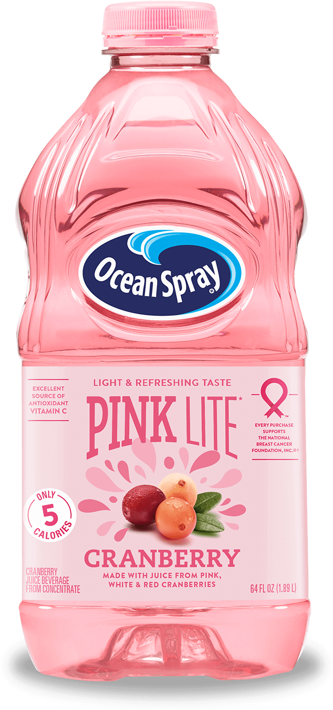 Ocean Spray Pink Lite Cranberry Juice Bottle