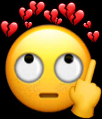 Offensive Gesture Emoji Broken Hearts