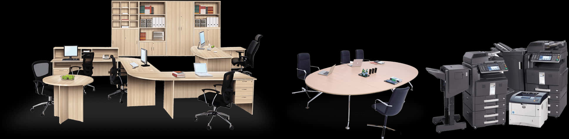 Office Furnitureand Equipment Collection PNG with transparent background