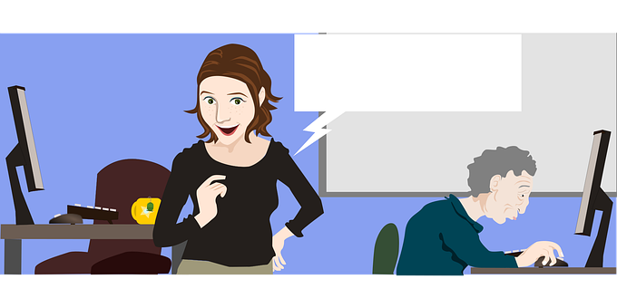 Office Interaction Cartoon PNG with transparent background