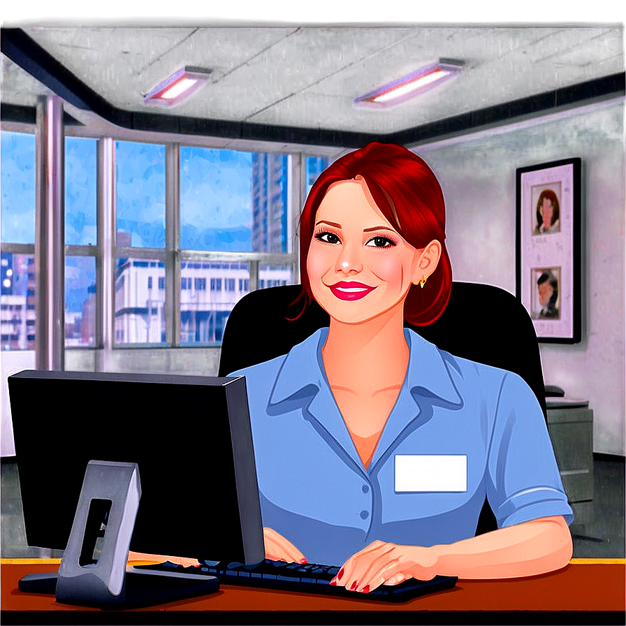 Office Receptionist Graphic Png 22