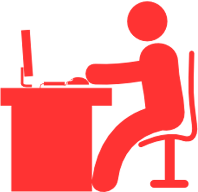 Office Workerat Desk Silhouette.png