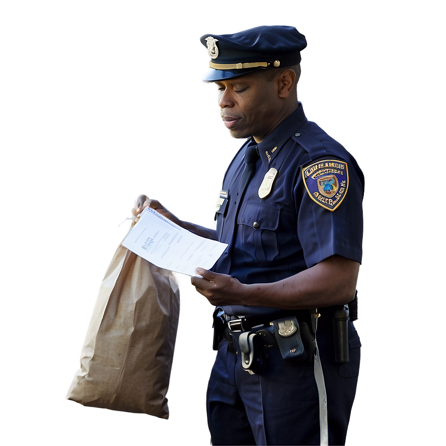 Officer With Evidence Bag Png 10