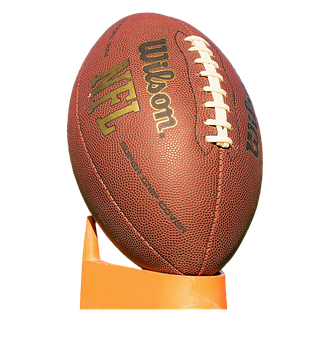 Official N F L Footballon Display Stand PNG with transparent background