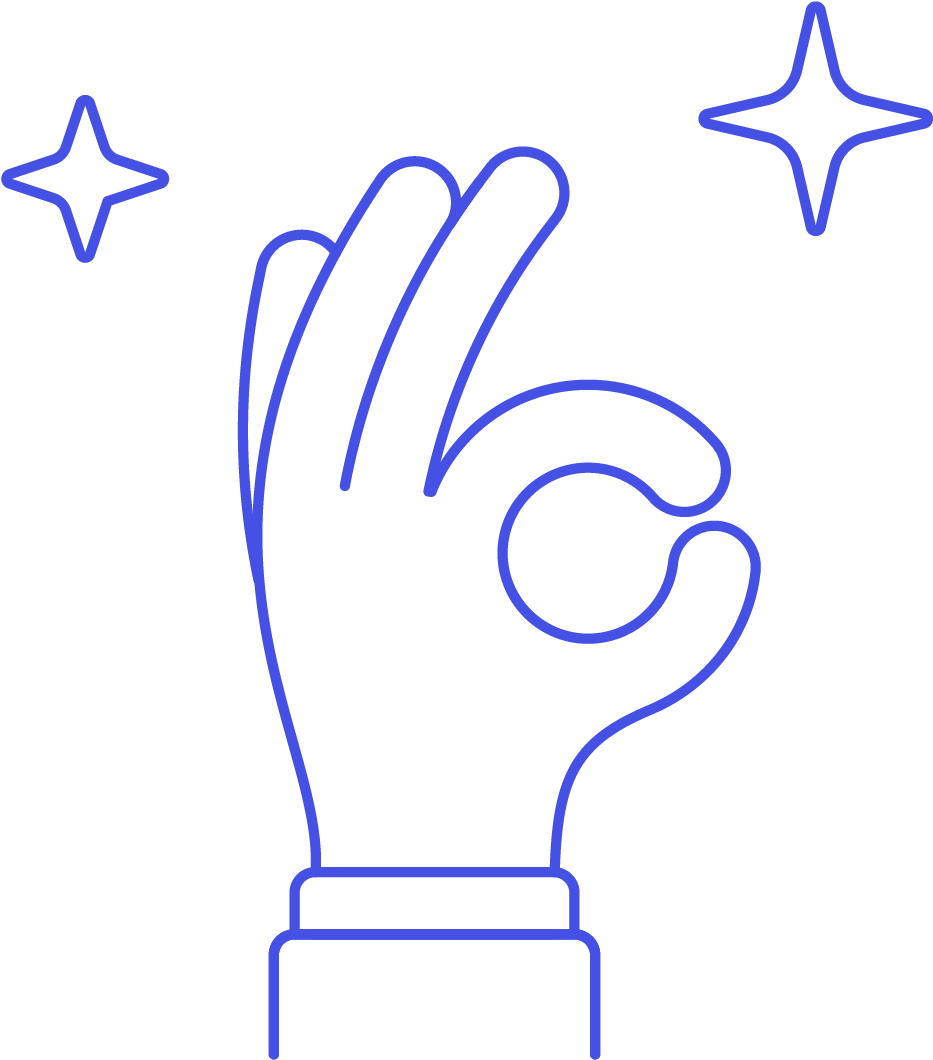 Okay Gesture Icon Blue Background