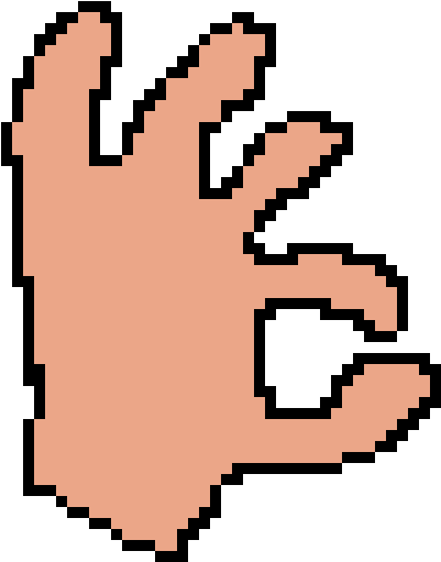 Okay Hand Pixel Art, HD Png Download PNG with transparent background