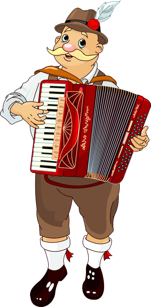 Oktoberfest Accordion Player Cartoon