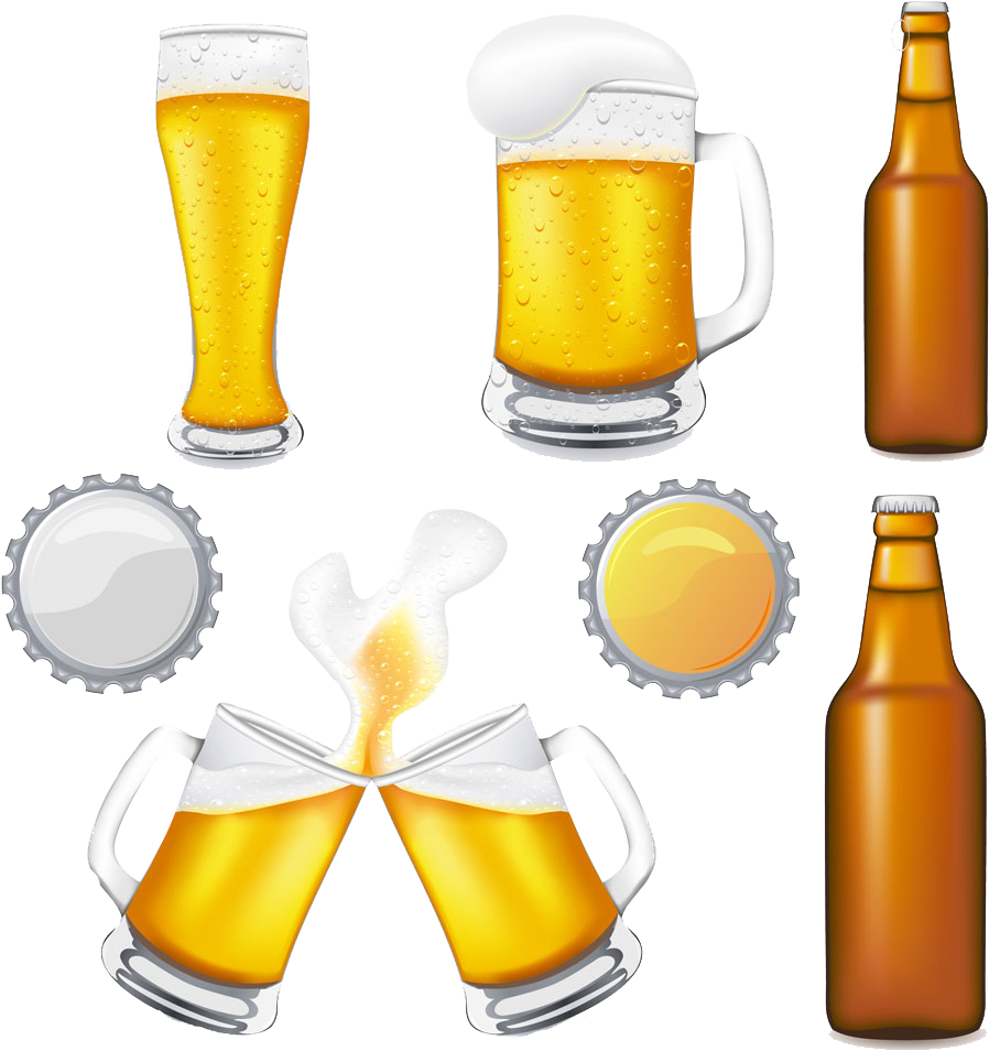 Beer Glassware Oktoberfest Clip Art - Beer Bottle And Mug Clipart, HD Png Download PNG with transparent background