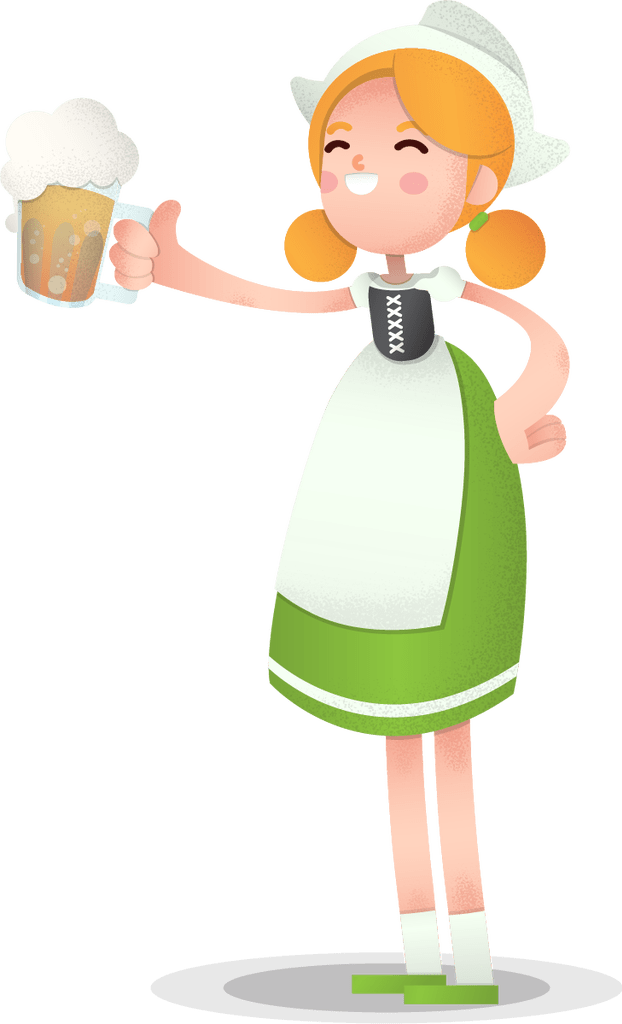 #oktoberfest #girl #vector #character - German Girl Cartoon Characters, HD Png Download PNG with transparent background