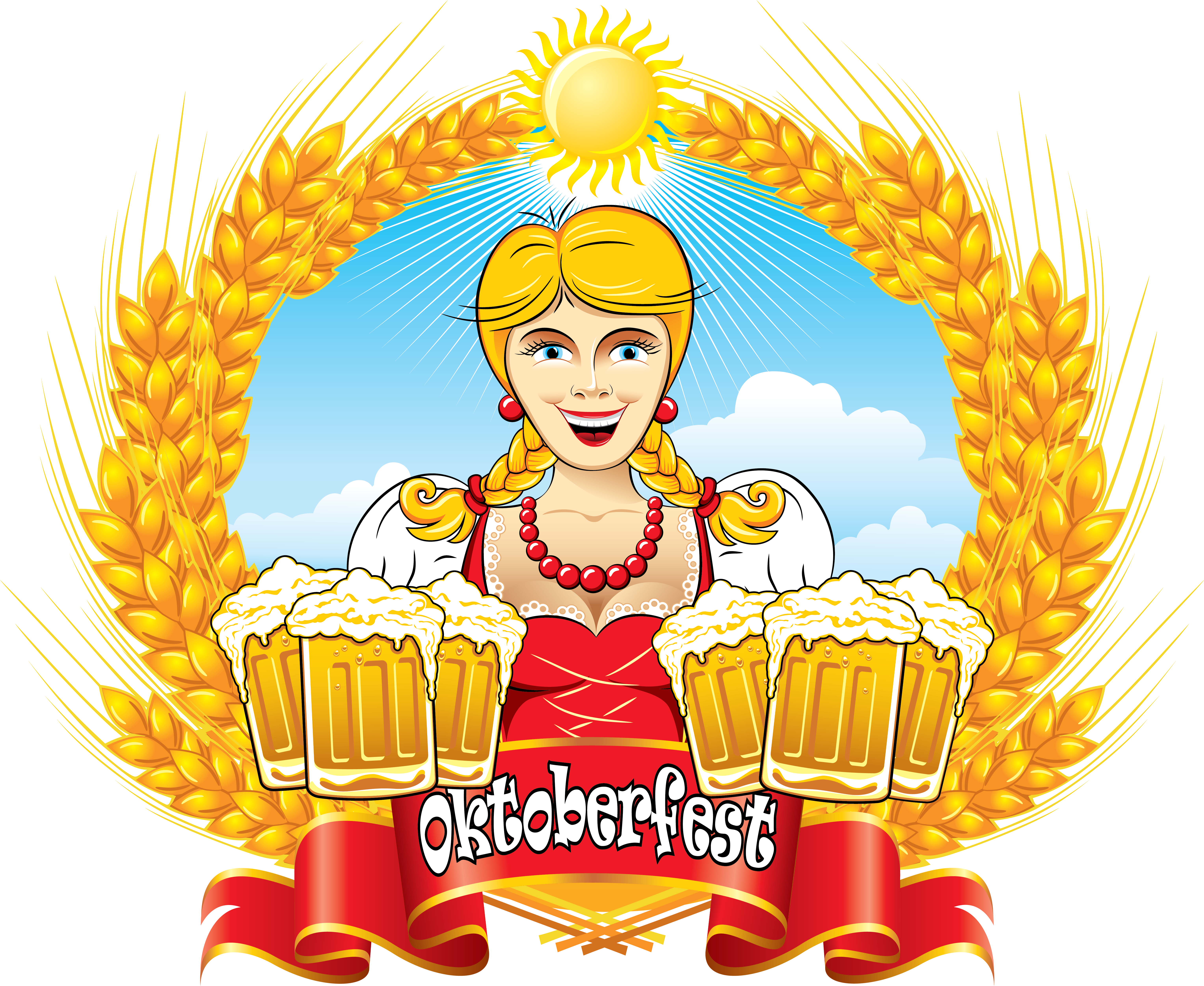 Oktoberfest Celebration Cartoon Illustration