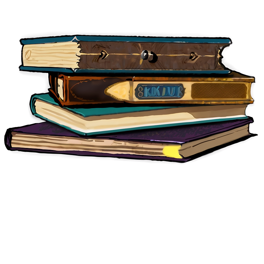 Old Books Pile Png Tsl1