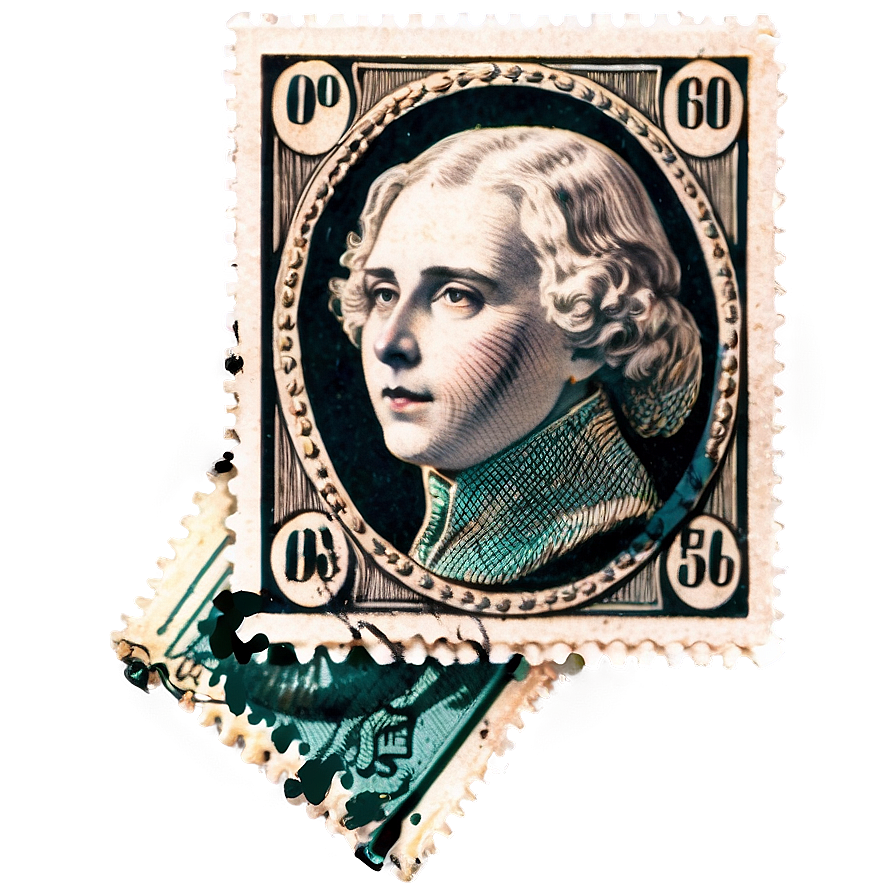 Old-fashioned Stamp Illustration Png 06282024