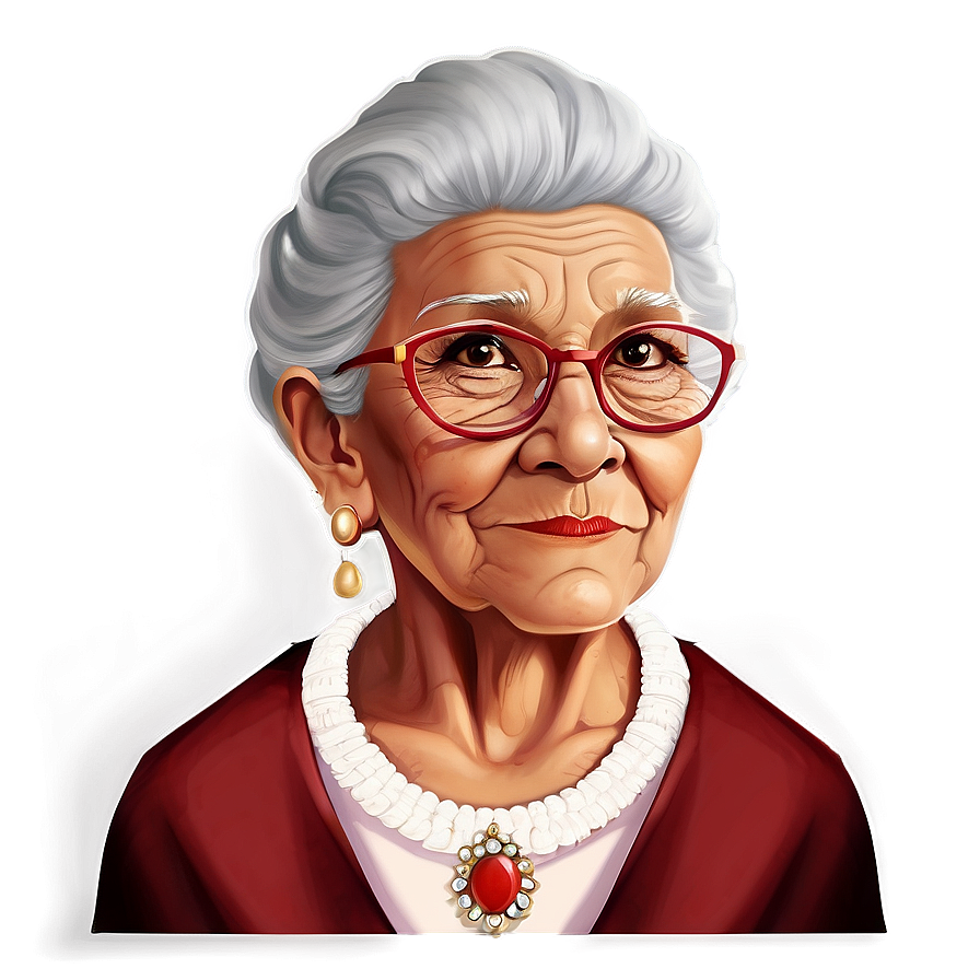 Old Lady Portrait Art Png 72