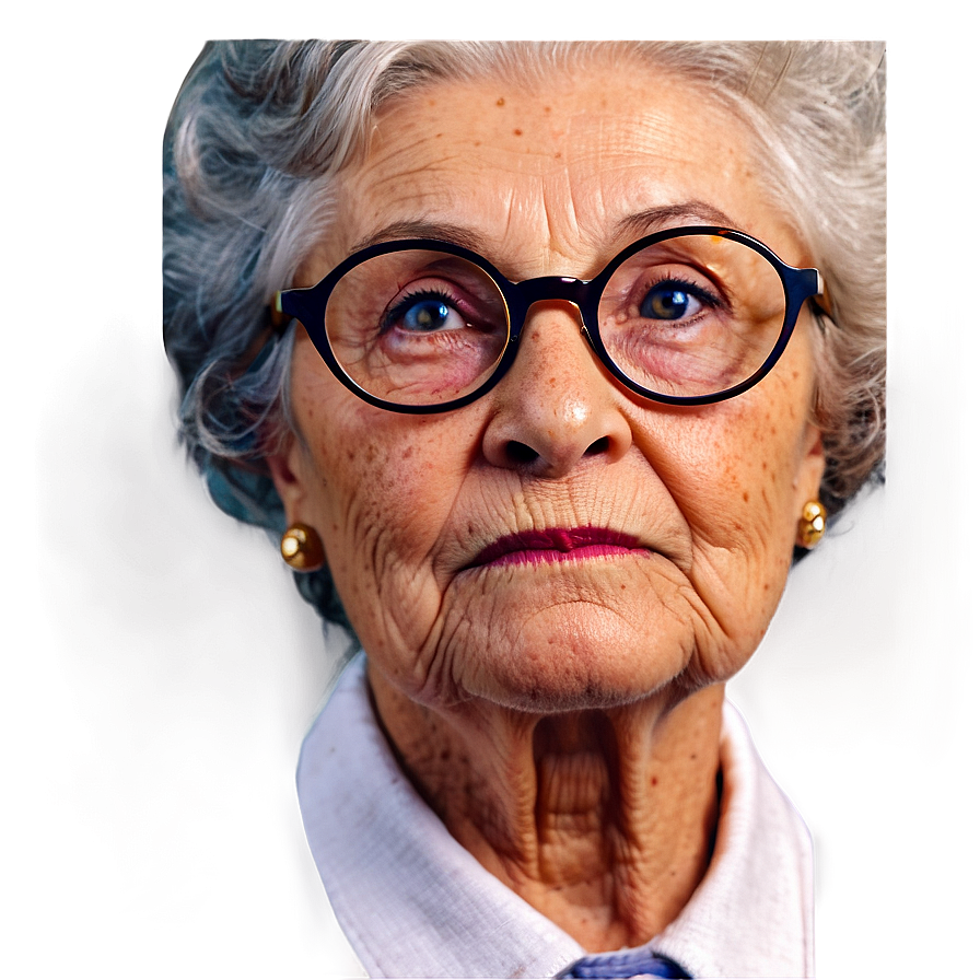 Old Lady With Glasses Png 06202024