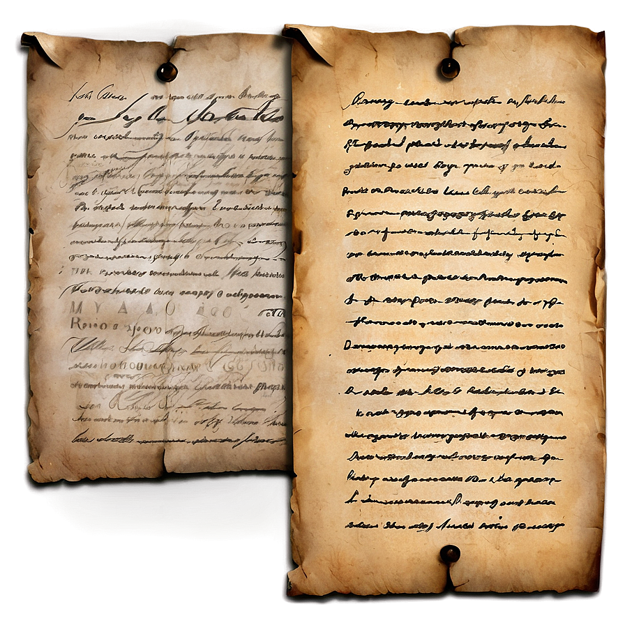 Old Paper With Cursive Writing Png 05232024