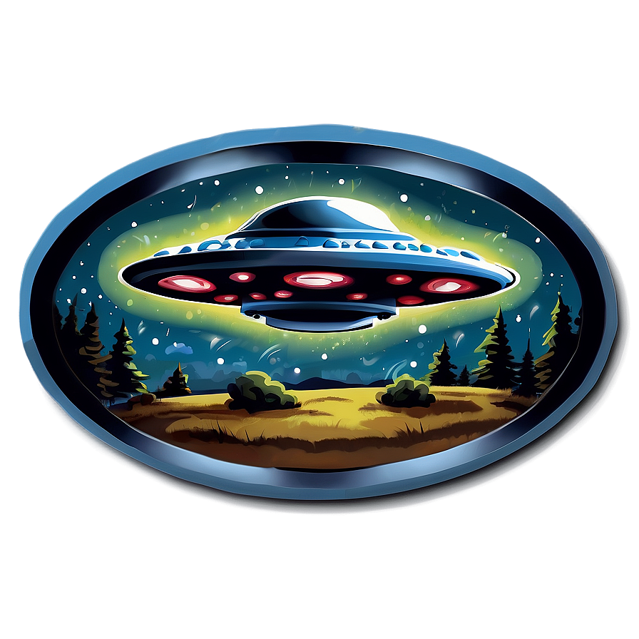 Old-school Flying Saucer Sticker Png Rpw9