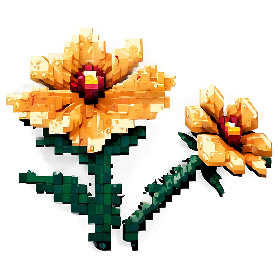 Old School Pixelated Flower Png 06242024