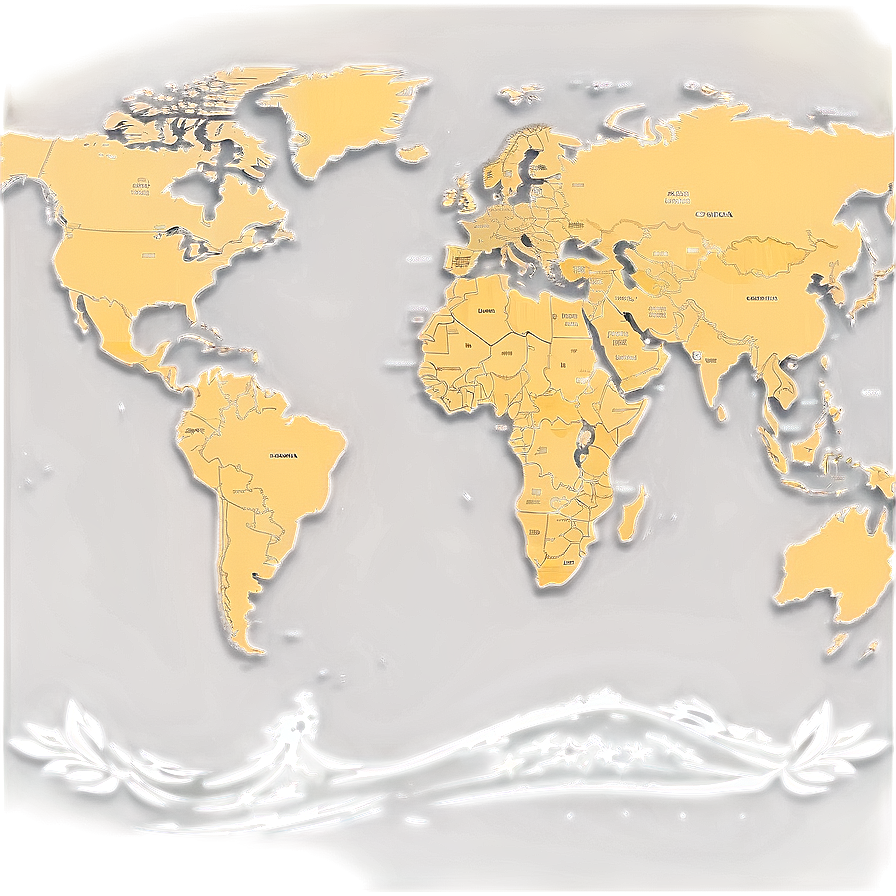 Old Style World Map Vector Png Hve