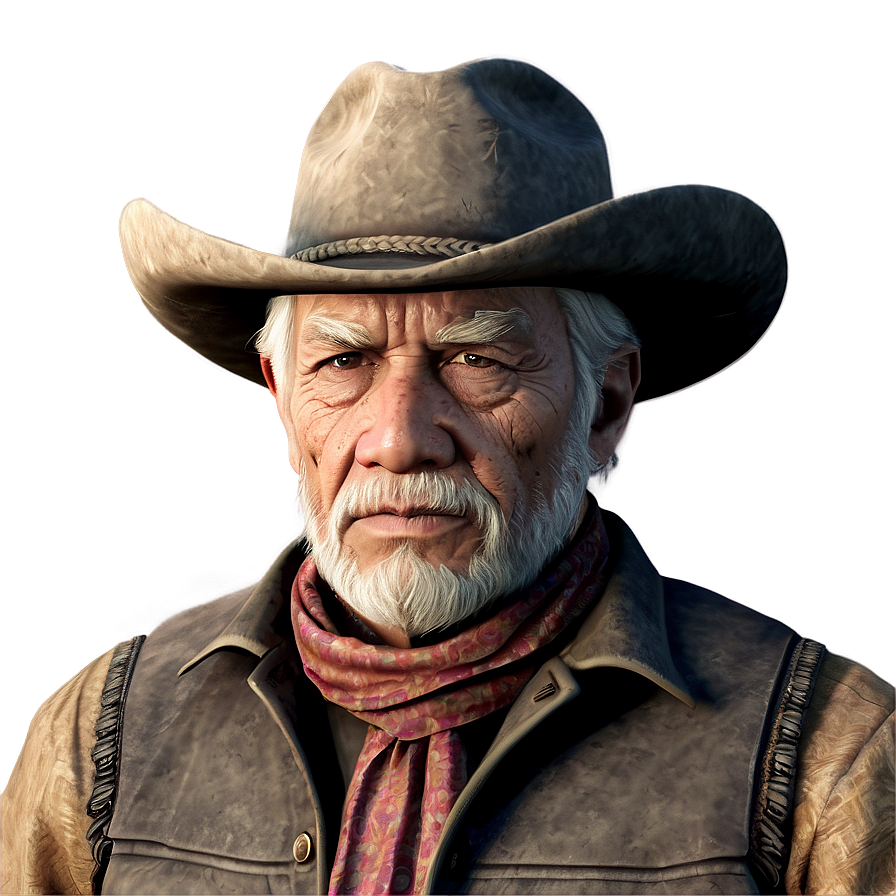 Old Western Cowboy Portrait Png 31