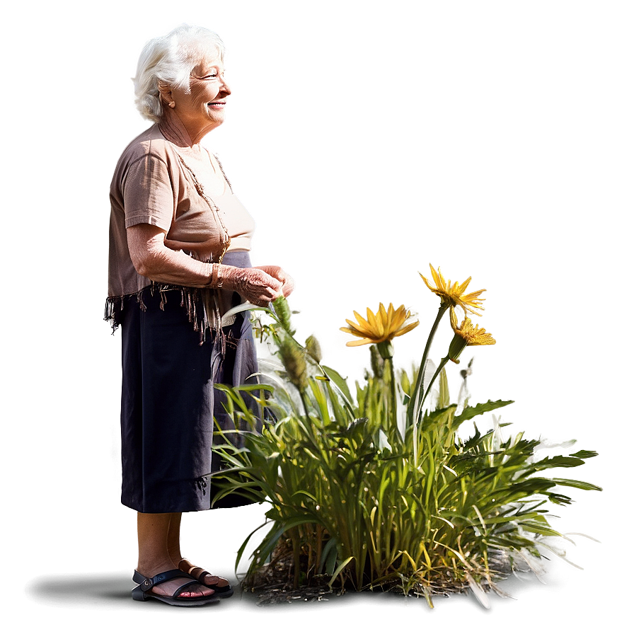 Old Woman In Nature Png 58