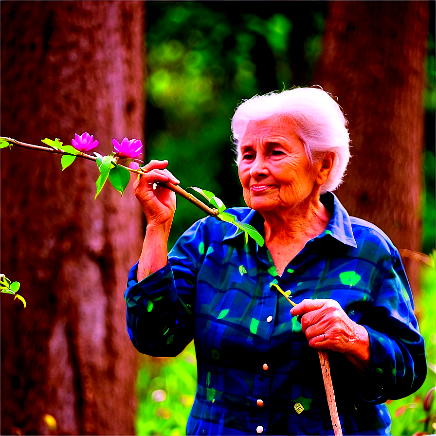 Old Woman In Nature Png Ooa37