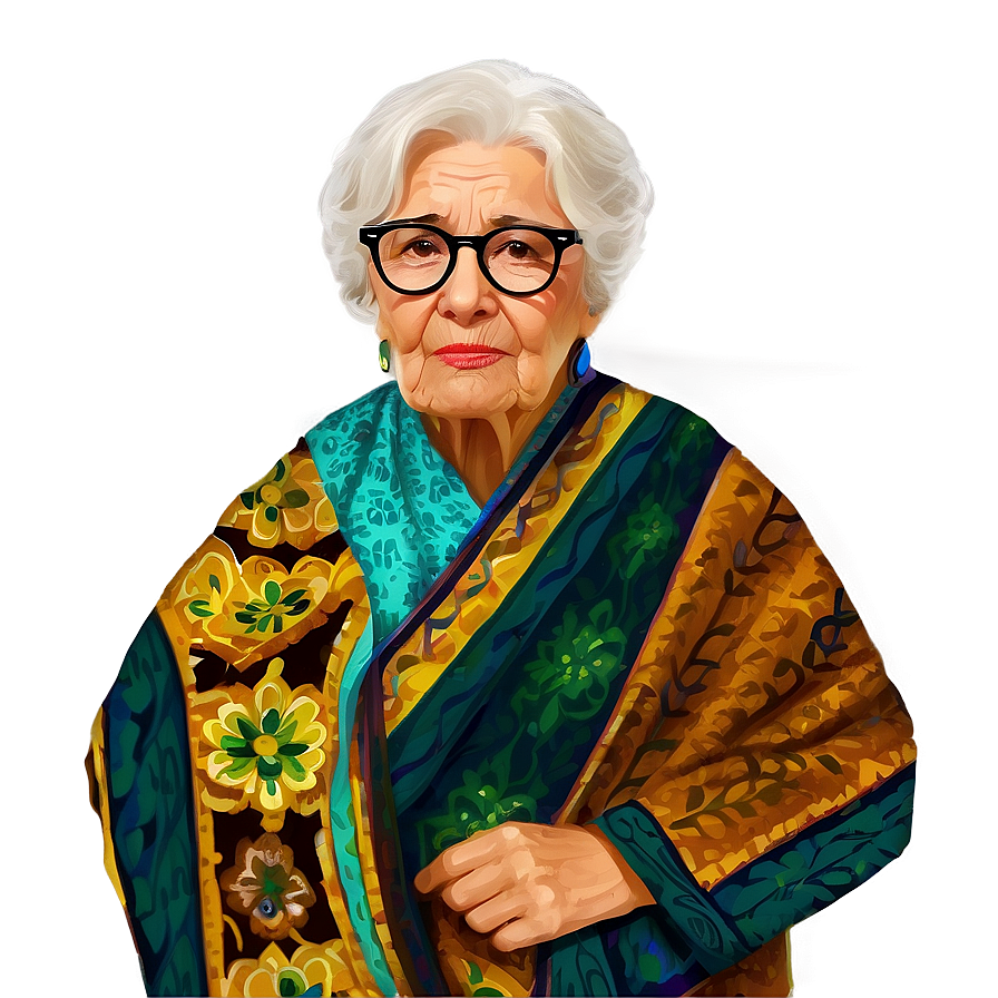 Old Woman With Glasses Png Gsm